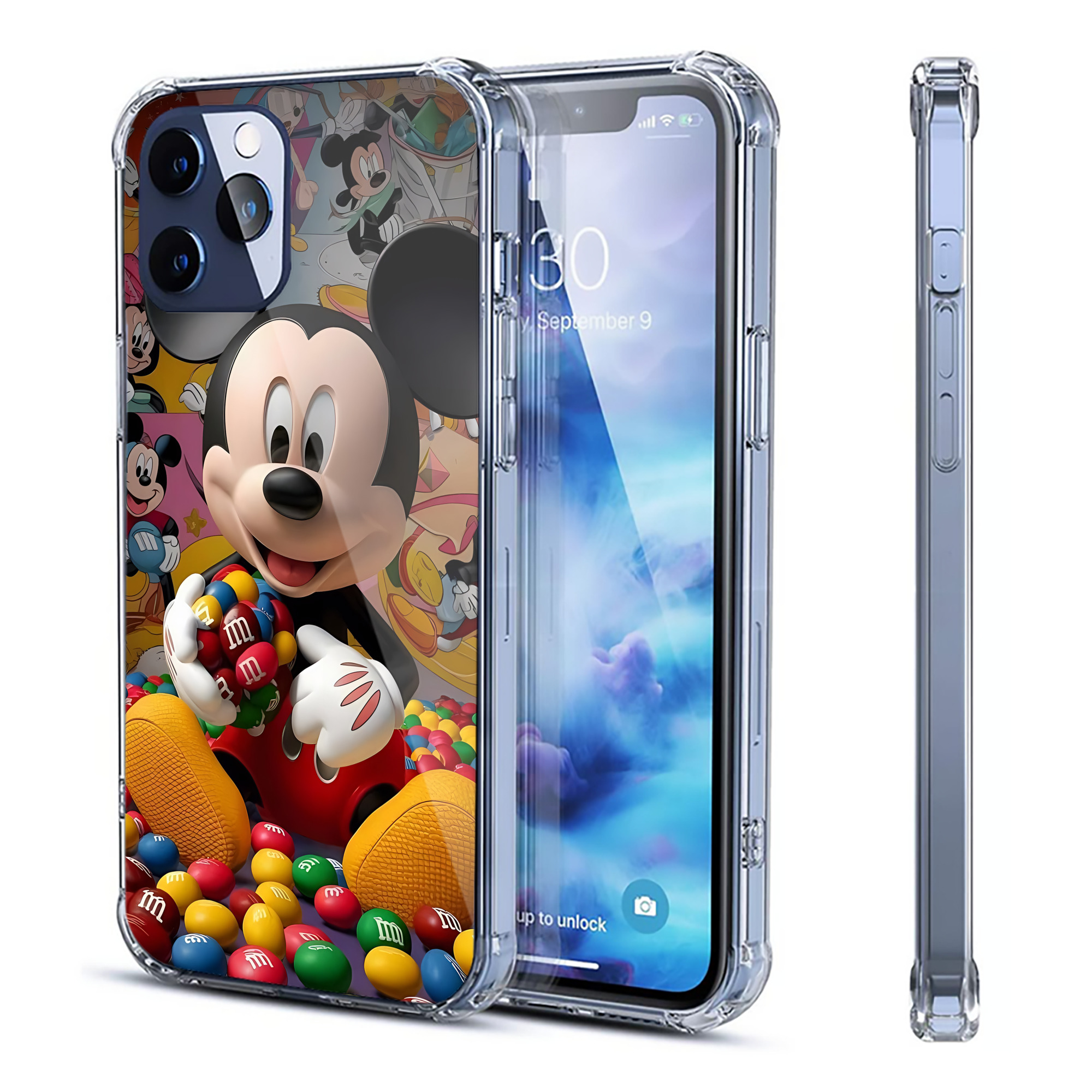 （画像用） ミッキーマウス Mickey Mouse 【iPhone 12シリーズ対応】透明スマホケース（クリアソフトケース）